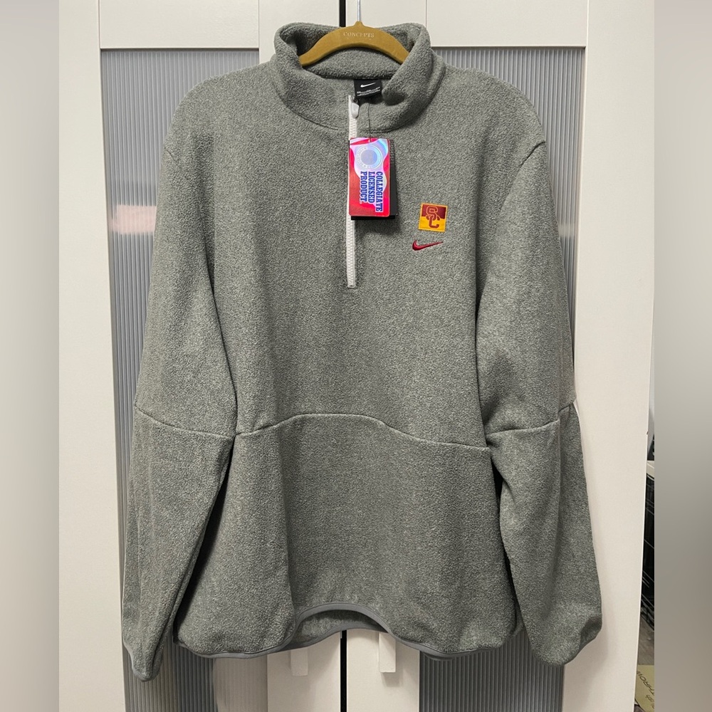 NIKE Women’s USC 1/2 Zip Fleece Pullover Sweater Jacket XXL Gray